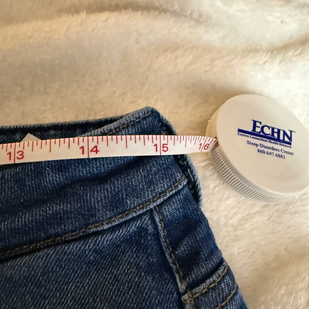 Tommy Jeans Denim Mini Skirt Med Wash Raw Hem Side Zips Blue Sz 32 Biker Plus Sz - Picture 5 of 9